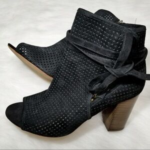 Sam Edelman Black Suede Ankle Shooties Booties Sz9
